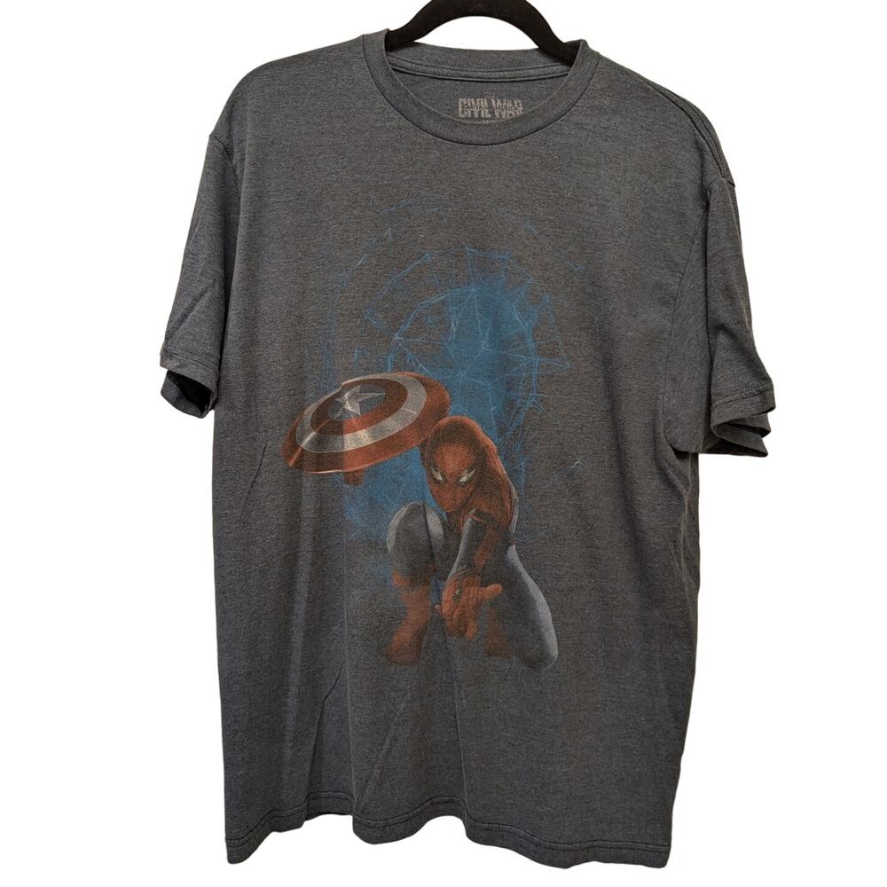 Vintage Marvel Captain America Civil War Spider-Man‎ Graphic Print T-Shirt